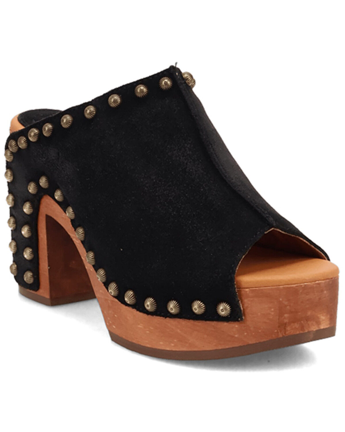 Image #1 - Dingo Women's Echo Wooden Sandals, Black, hi-res