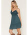 Image #4 - Shyanne Women's Kaylynn Crochet Front Mini Dress, Teal, hi-res