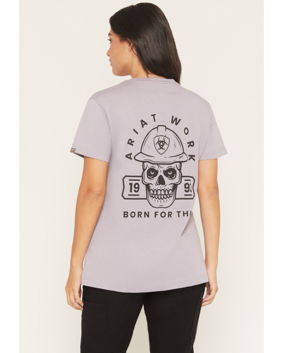 Image #1 - Ariat Women's Rebar Cotton Strong Hard Head Short Sleeve Graphic Tee, Purple, hi-res