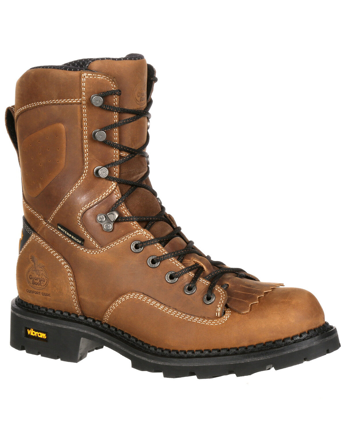 Image #1 - Georgia Boot Men's Comfort Core Waterproof Logger Boots - Composite Toe, Russett, hi-res