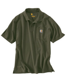 Carhartt Men's Contractors Pocket Short Sleeve Work Polo Shirt, Moss, hi-res