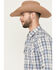 Image #2 - Blue Ranchwear Men's Meadow Plaid Print Long Sleeve Snap Western Shirt, Light Blue, hi-res