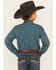 Image #4 - Cinch Boys' Geo Print Long Sleeve Button-Down Western Shirt, Teal, hi-res