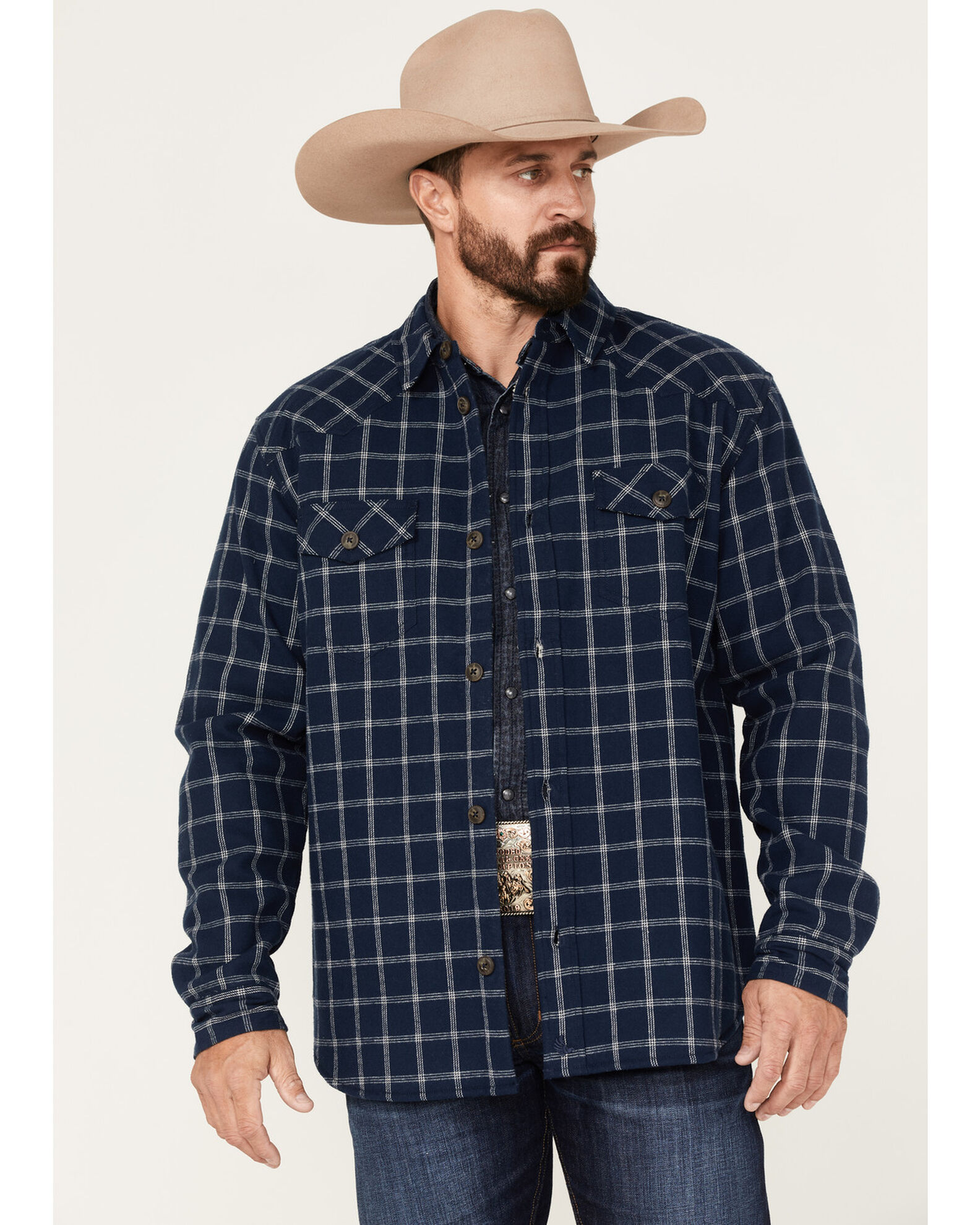 Product Name Cody James Men s Ghost Tree Plaid Button Down Sherpa Bonded Flannel Shirt Jacket