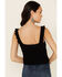 By Together Women's Black Jacquard Sweater-Knit Cropped Tank Top , Black, hi-res