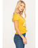Image #3 - Rock & Roll Denim Women's V-Neck Punchy Graphic Tee, Dark Yellow, hi-res