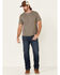 Image #2 - North River Men's Solid Slub Short Sleeve T-Shirt , Grey, hi-res