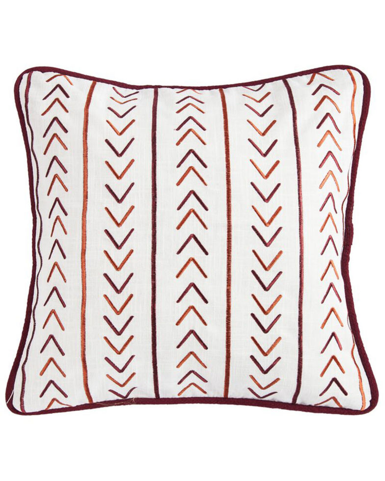 HiEnd Accents Embroidery Pillow With Striped Embroidery, Multi, hi-res
