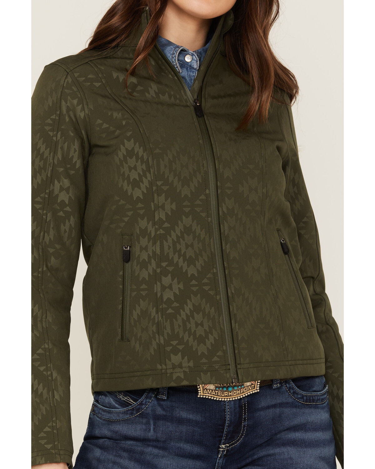 Image #3 - RANK 45® Women's Southwestern Print Softshell Riding Jacket, , hi-res