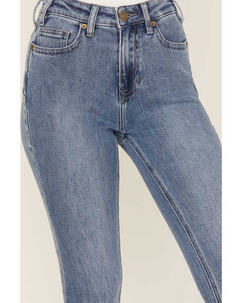Image #4 - Rock & Roll Denim Women's Medium Wash High Rise Star Pocket Flare Jeans, Medium Wash, hi-res