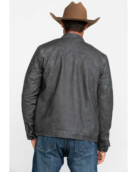 Moonshine Spirit Men's Gearhead Washed Faux Leather Moto Jacket , Black, hi-res