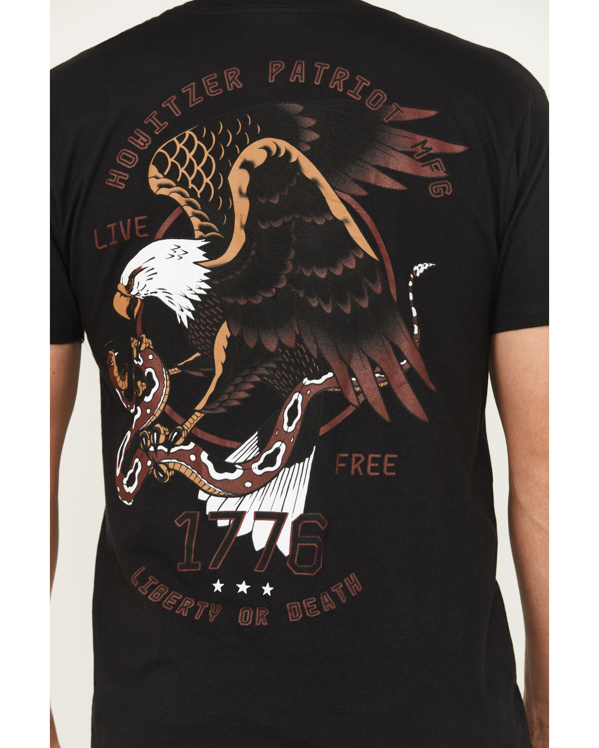 Image #4 - Howitzer Men's Dare Eagle Short Sleeve Graphic T-Shirt, Black, hi-res