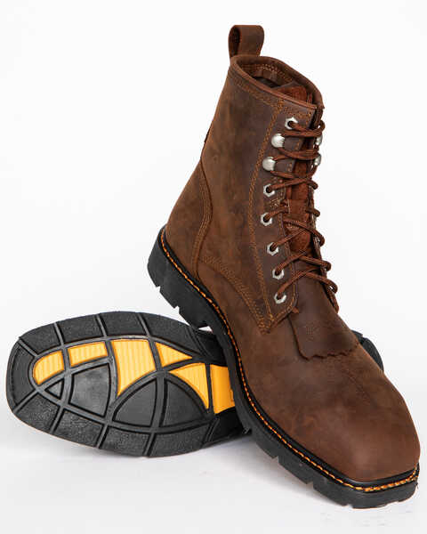 Image #5 - Cody James Men's 8" Lace-Up Kiltie Waterproof Work Boots - Composite Toe, Brown, hi-res