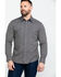 Image #1 - Rock & Roll Denim Men's Brown Washed Poplin Print Long Sleeve Western Shirt, Brown, hi-res