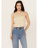 Image #1 - Cleo + Wolf Women's Blaire Cropped Jacquard and Lace Tank, Oatmeal, hi-res