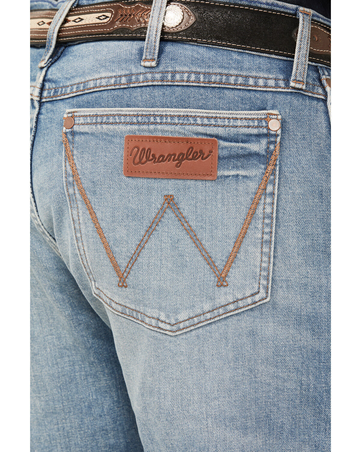 Image #4 - Wrangler Retro Men's Oleson Medium Wash Slim Bootcut Stretch Denim Jeans, , hi-res