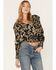 Image #1 - Revel Women's Floral Smocked Waist Top, Black, hi-res