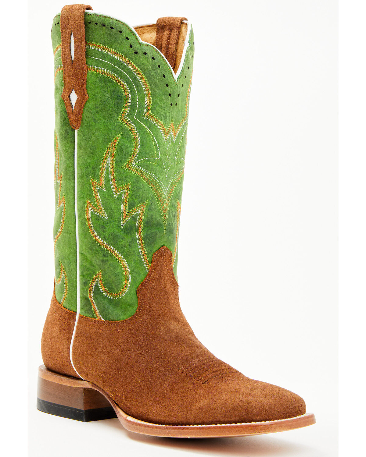 Image #1 - Cody James Men's Tomahawk Roughout Tall Western Boots - Broad Square Toe, Green, hi-res