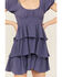 Image #3 - Originality Women's Tiered Short Sleeve Mini Dress, Navy, hi-res