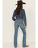 Image #3 - Rock & Roll Denim Women's Medium Wash Mid Rise Boot Stitch Bootcut Stretch Denim Jeans, Medium Wash, hi-res