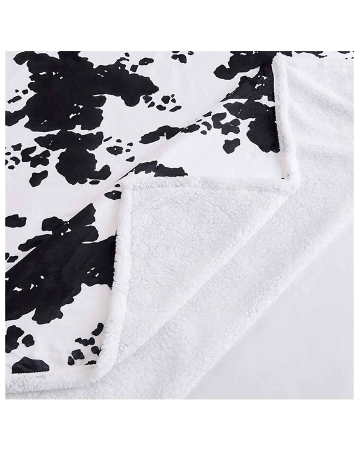 Image #4 - HiEnd Accents Elsa Cowhide Campfire Sherpa Throw, Black, hi-res