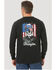 Image #2 - Wrangler FR Men's Skull Flag Graphic Long Sleeve Work T-Shirt , Black, hi-res