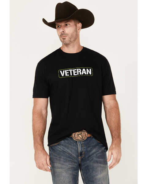 NRA Men's Veteran Flag Short Sleeve Graphic T-Shirt, Black, hi-res