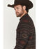 Image #2 - Moonshine Spirit&reg; Men's Antler Southwestern Print Long Sleeve Snap Flannel Shirt, Burgundy, hi-res