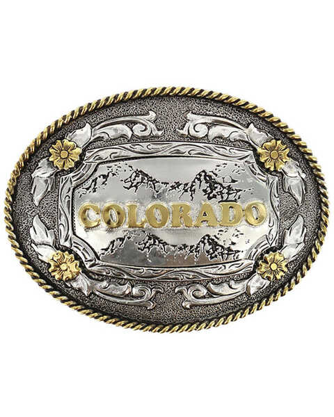 Cody James Men's Antiqued Colorado Oval Belt Buckle, Multi, hi-res