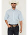 Image #1 - Wrangler Men's Classics Geo Print Short Sleeve Button-Down Western Shirt, Teal, hi-res