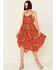 Molly Bracken Women's Floral Print Hanky Dress, Red, hi-res