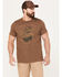 Image #1 - Brothers and Sons Men's Elk Label Short Sleeve Graphic T-Shirt, Lt Brown, hi-res