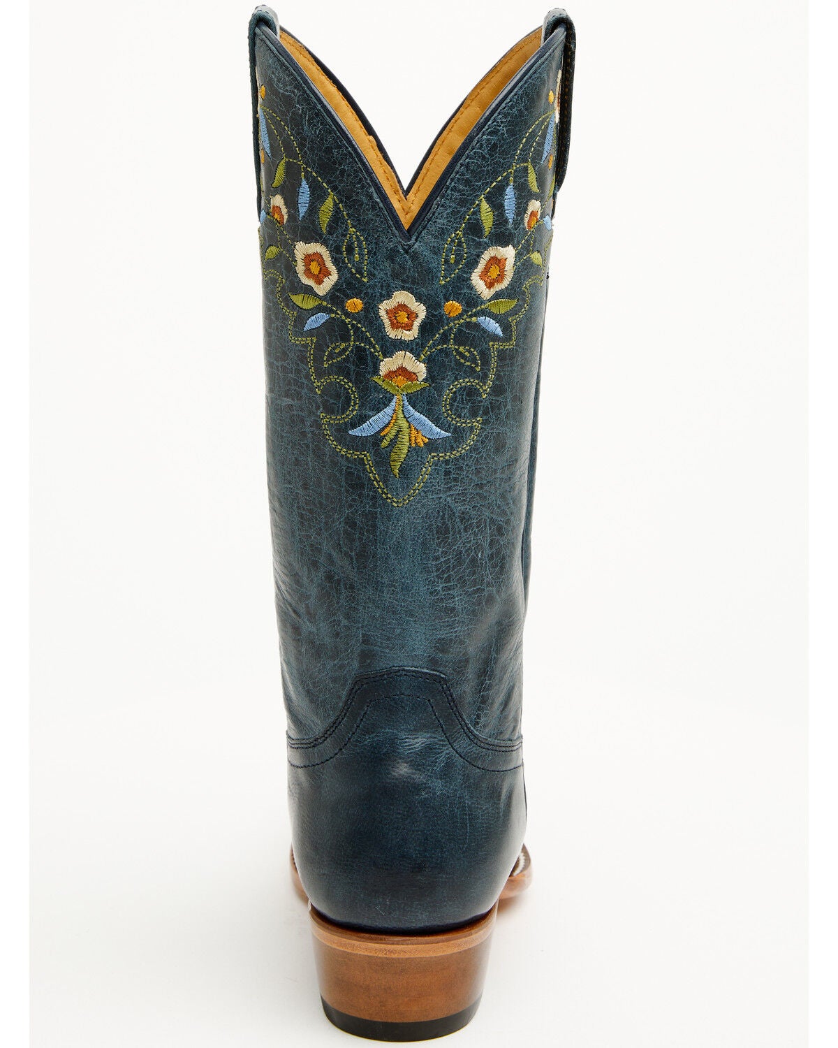 Image #5 - Shyanne Women's Stephanie Floral Western Boots - Snip Toe, Navy, hi-res