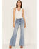 Image #1 - Shyanne Women's Light Wash High Rise Seamed Flare Jeans, Light Wash, hi-res