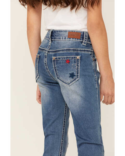 Image #4 - Shyanne Girls' Americana Star Light Wash Flare Jeans, , hi-res