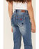 Image #4 - Shyanne Girls' Americana Star Light Wash Flare Jeans, Blue, hi-res