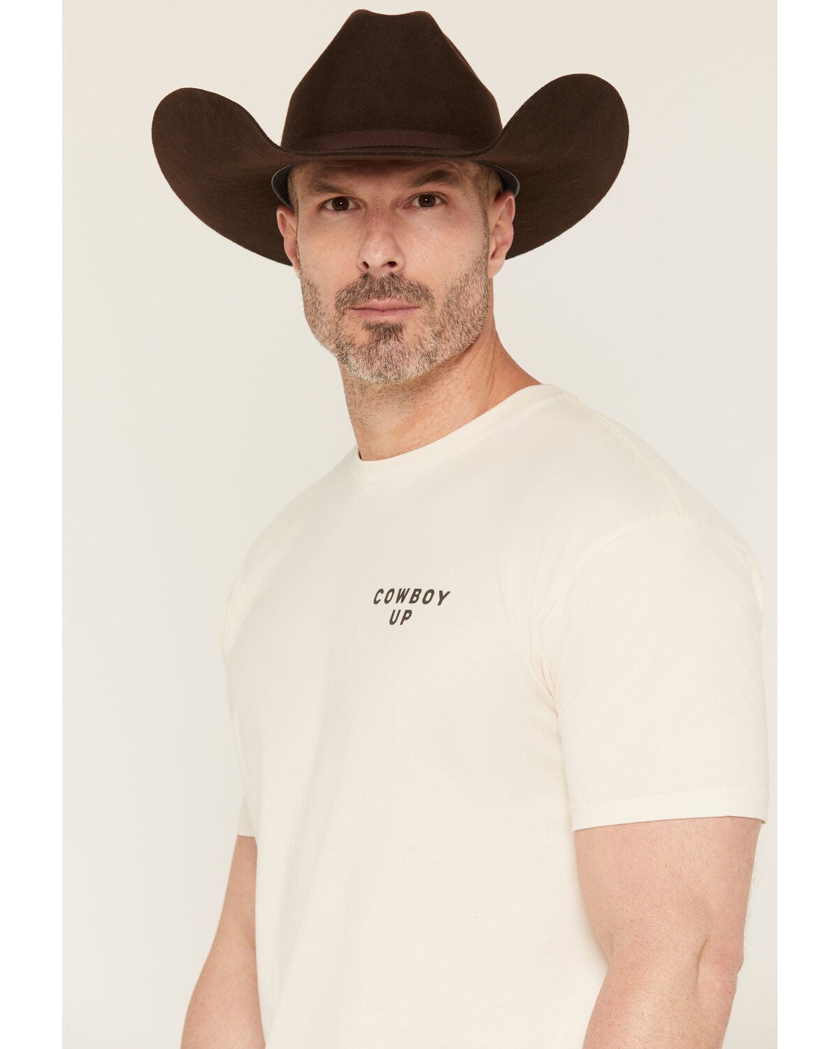 Image #3 - Cowboy Up Men's Riders Club Logo Short Sleeve Graphic T-Shirt, Natural, hi-res
