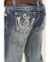 Image #2 - Grace in LA Little Girls' Light Wash Double Horseshoe Pocket Bootcut Stretch Denim Jeans, Blue, hi-res