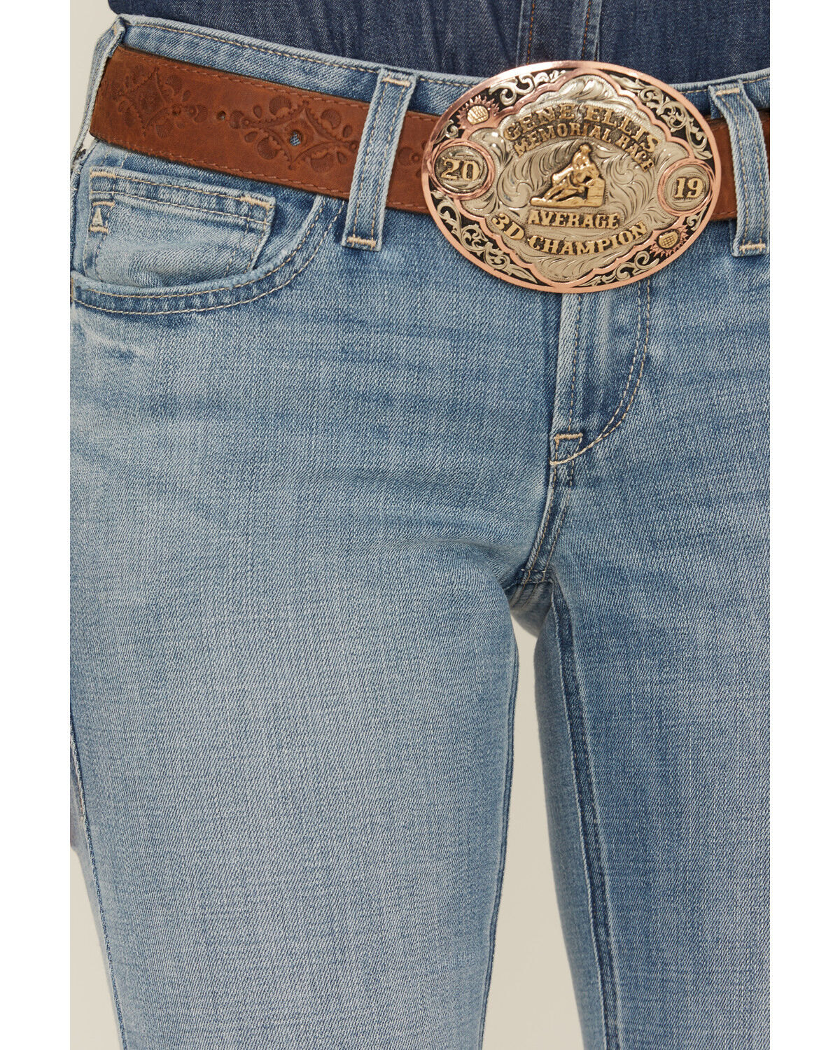 Image #4 - Ariat Women's Zoe Medium Wash Mid Rise Trouser Stretch Denim Jeans, Medium Wash, hi-res