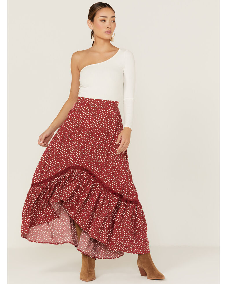 Beyond The Radar Women's Rust Picnic Maxi Skirt, Rust Copper, hi-res