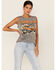 Country Deep Women's Smoke Em Graphic Distressed Tank Top, Black, hi-res