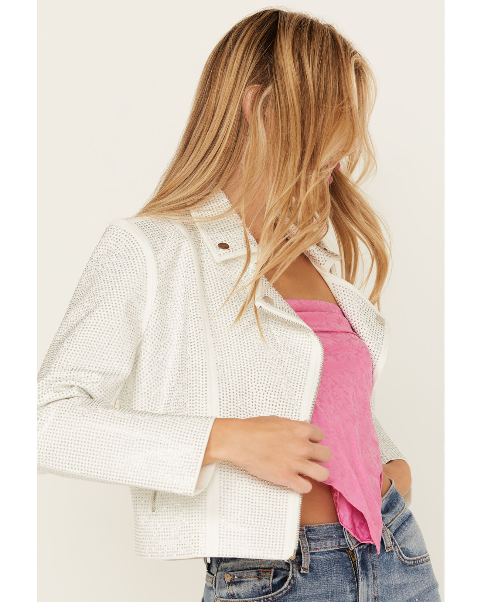 Blue B Women's Rhinestone Moto Jacket - Country Outfitter
