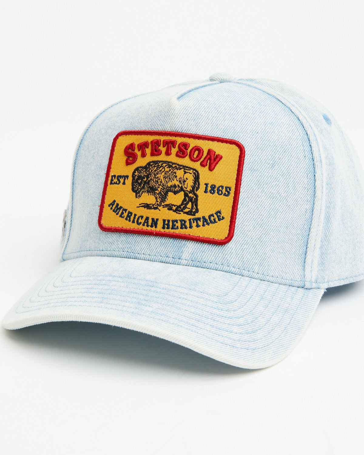 Stetson Men's Denim Bison Ball Cap, Blue, hi-res