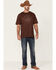 Cody James Men's Heather Burgundy Desert Compass Graphic Short Sleeve T-Shirt , Burgundy, hi-res