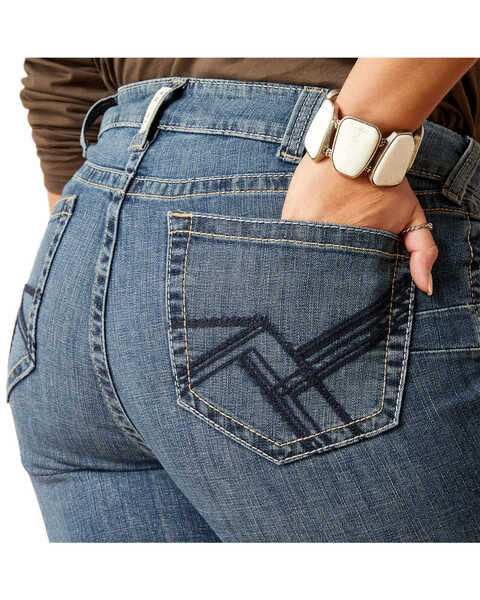 Image #4 - Ariat Women's R.E.A.L. Medium Wash Perfect Rise Phoebe Stretch Bootcut Jeans - Plus, Medium Wash, hi-res