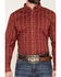 Image #3 - Cody James Men's Ol Hickory Floral Stripe Print Long Sleeve Button-Down Stretch Western Shirt, Red, hi-res
