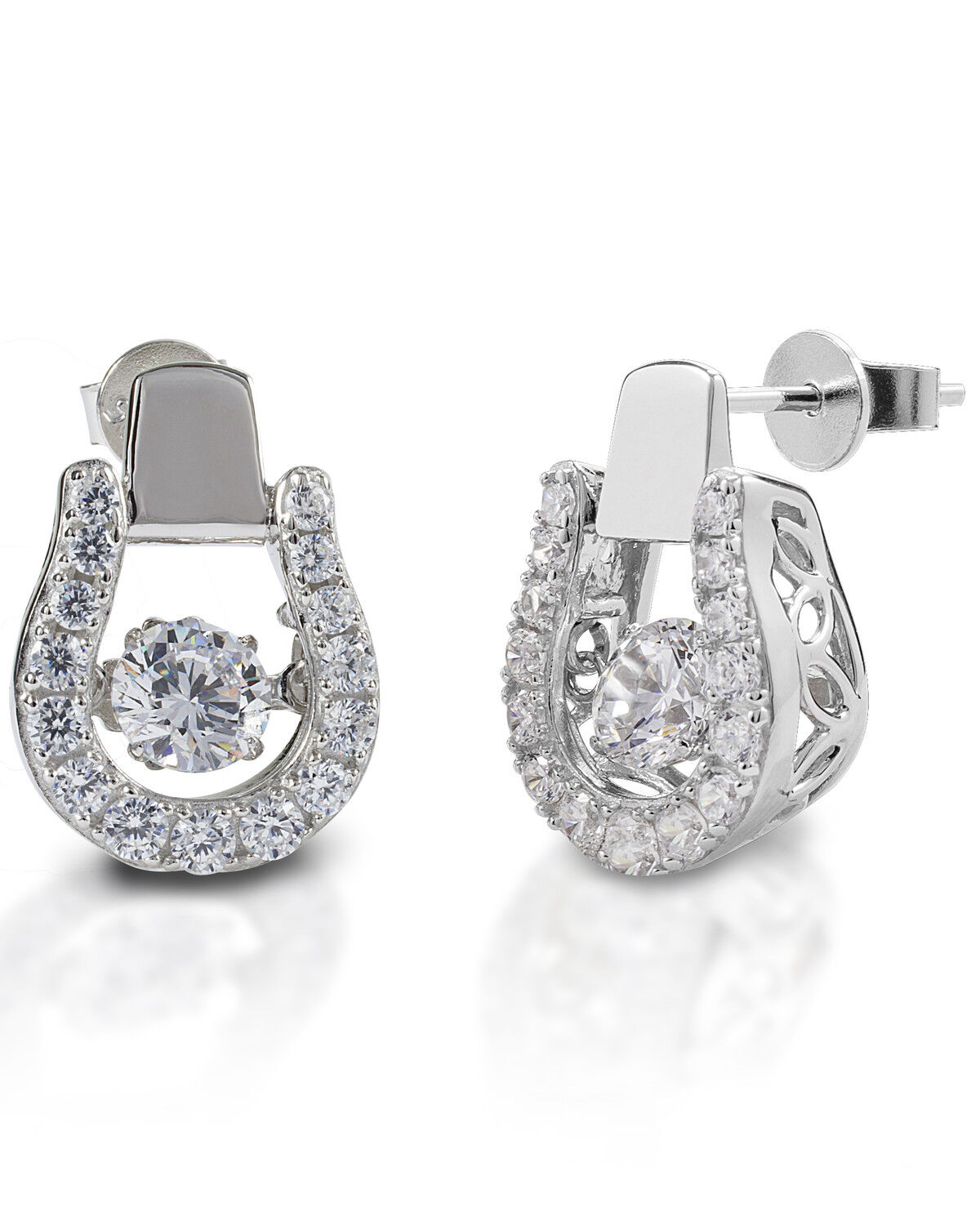Image #1 - Kelly Herd Women's Dancing Stirrup Earrings, Silver, hi-res