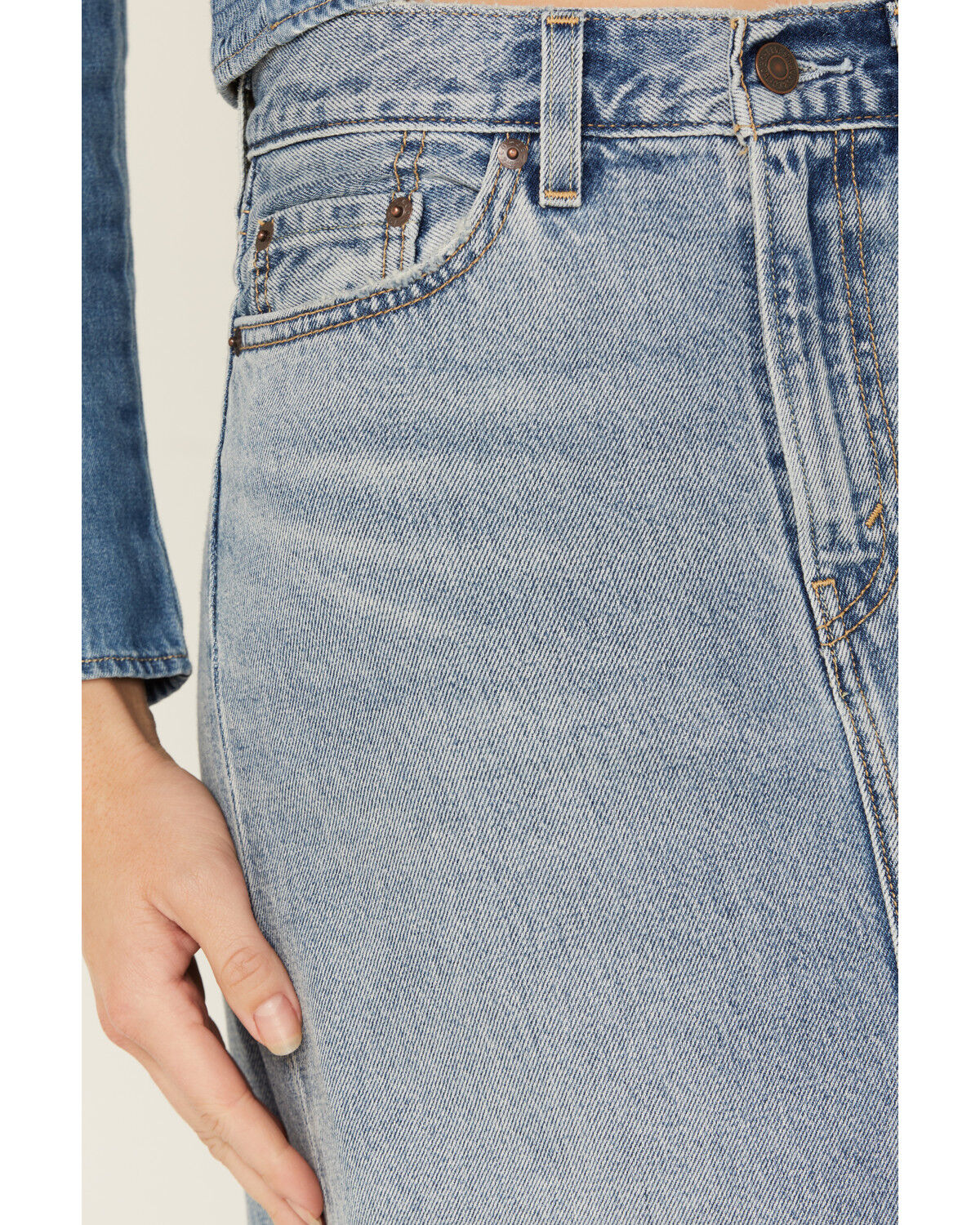 Image #2 - Levi's Premium Women's Ankle Column Denim Skirt, Light Wash, hi-res