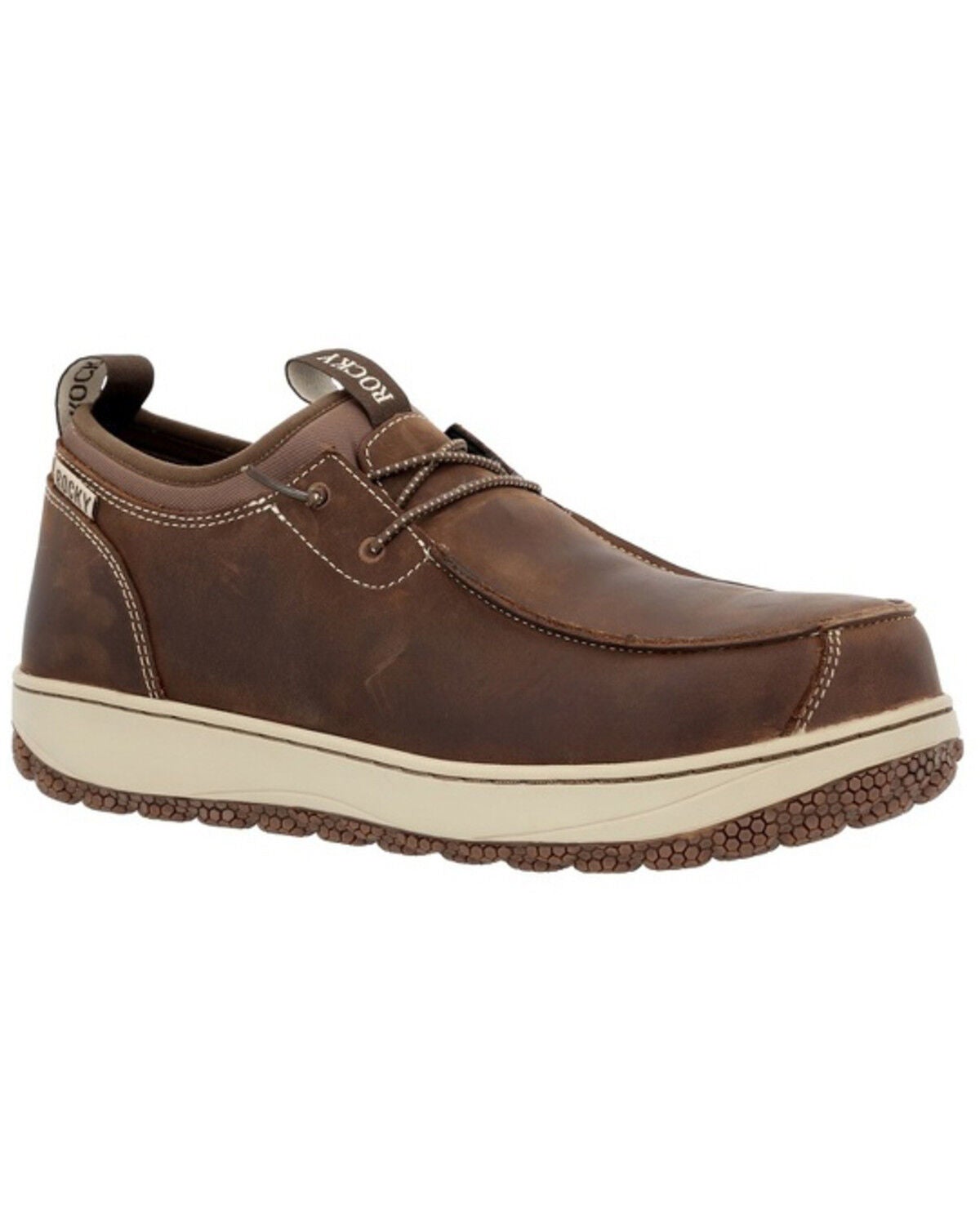 Rocky Men's Dry Strike SRX Outdoor Moc Shoe - Composite Toe, Dark Brown, hi-res