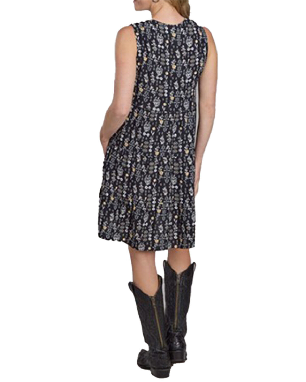 Image #2 - Roper Women's Floral Print Sleeveless Mini Dress, Black, hi-res